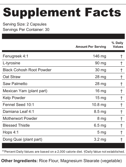 Supplement Facts for Lunar Echo